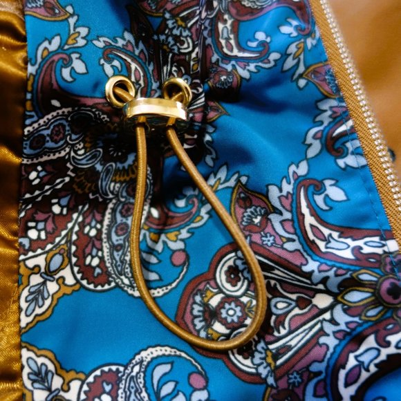 Dennis Basso Brown Printed Water-Resistant Zip Front Anorak Jacket with Hood L - Picture 5 of 8